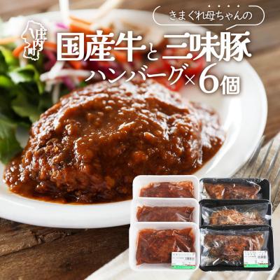 ふるさと納税 庄内町 きまぐれ母ちゃんの国産牛と三味豚ハンバーグ 6個 2種類 手作り ブランド豚 国産 お惣菜 おかず
