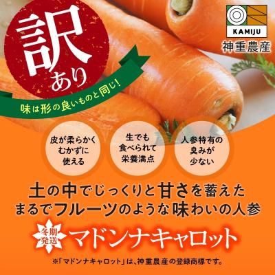 ふるさと納税 碧南市 【期間・数量限定】(お試し)訳あり!こどもも食べられる甘みマドンナキャロット1kg H105-263 |  | 01