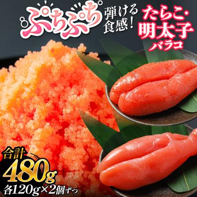 たらこ　大玉６玉 ふるさと納税 石巻市 たらこ 120g×2個 ・ 明太子 (計480g) バラコ