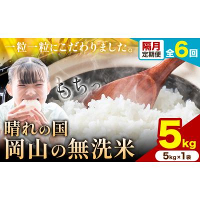 ふるさと納税 矢掛町 [隔月6ヶ月定期便]晴れの国岡山の無洗米 5kg 矢掛町[申し込み翌月から1か月おきに発送]
