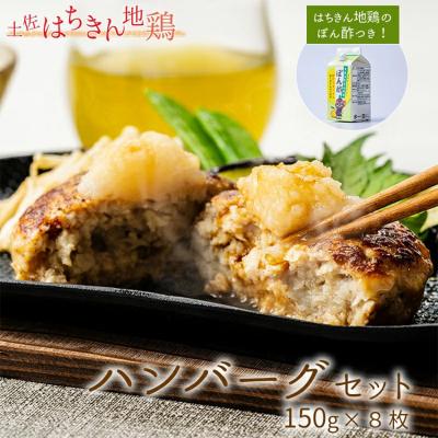 ふるさと納税 香南市 ハンバーグセット(150g×8個+はちきん地鶏 ポン酢200ml) ow-0022
