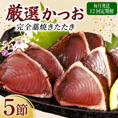 ふるさと納税 室戸市 [12回定期便]厳選かつおの完全わら焼きたたき 5節 室戸海洋深層水の塩付き