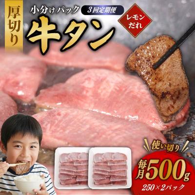 ふるさと納税 室戸市 [3回定期便]極厚切り 牛タン 500g