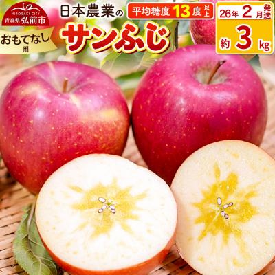ふるさと納税 弘前市 りんご [26年2月出荷] サンふじ 約3kg おもてなし用|24_nng-120301bi