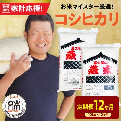 ふるさと納税 米沢市 [定期便] 山形県産 精米 コシヒカリ 10kg(5kg×2袋)×12ヶ月 計120kg