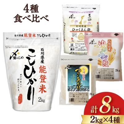 ふるさと納税 宝達志水町 [期間限定発送] 米 令和7年 2kg ×4種 計 8kg 精米 食べ比べ 