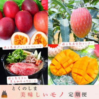 ふるさと納税 徳之島町 [年末受付]徳之島 美味しいモノ定期便 ( 黒毛和牛 パッションフルーツ マンゴー )