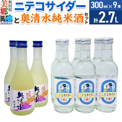ふるさと納税 美郷町 炭酸飲料 日本酒 ニテコサイダー6本と奥清水純米酒3本のセット|01_amd-620101ab