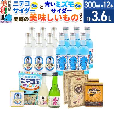 ふるさと納税 美郷町 ニテコサイダー6本・青いミズモサイダー6本と美郷の美味しいものセット|01_amd-660101d