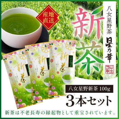 ふるさと納税 新宮町 [新茶]八女星野茶(100g×3本)/2026年5月〜7月中旬頃発送[八女茶]