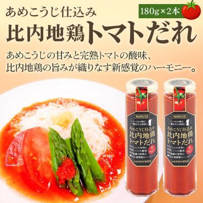 ふるさと納税 東成瀬村 タレ あめこうじ仕込み比内地鶏トマトだれ 180g 2本 セット|07_nkk-220201