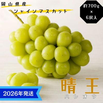 ふるさと納税 瀬戸内市 シャインマスカット 晴王 特選 大房 約700g×6房 岡山県産 