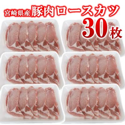 ふるさと納税 西都市 宮崎県産豚肉ロースカツ用30枚セット5枚入り×6パック 合計約3kg[2994]