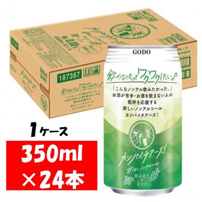 ふるさと納税 各務原市 カンパイチアーズ! 白ぶどう&amp;ミント ノンアル350ml×24本 1ケース [1221]