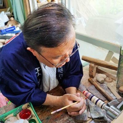 ふるさと納税 福島市 蒔絵こけし8寸 土湯こけし工人近野明裕作No.0493の画像