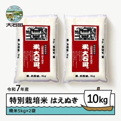 ふるさと納税 大石田町 [4月上旬発送]米 令和7年産 はえぬき 10kg 山形県大石田町産 特別栽培米 精米