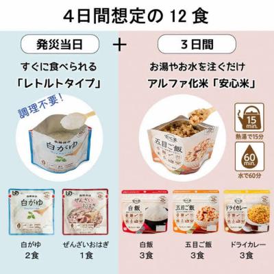 ふるさと納税 出雲市 非常食【備えて安心お米の12食セット×2】防災 備蓄 長期保存 アルファ化米 おかゆ/食物アレルギー_1