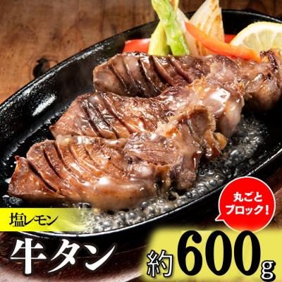 ふるさと納税 新宮町 丸ごとブロック!塩レモン牛タン(約600g).