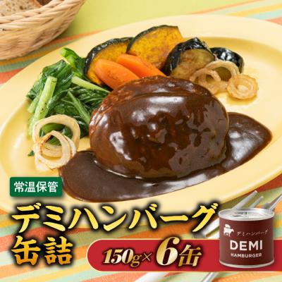 ふるさと納税 新宮町 [常温で保管できる!]デミハンバーグ缶詰(150g×6缶)