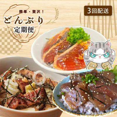 ふるさと納税 四万十市 [3回定期便]ご飯にのせて!贅沢どんぶり定期便