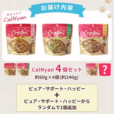 ふるさと納税 西予市 CalNyan(カルニャン)4個> 国産 詰合わせ 1袋約60g 猫 ペットの画像