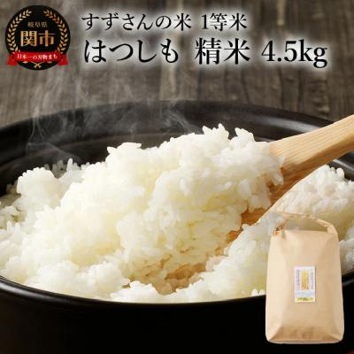 ふるさと納税 関市 精米4.5kg 安心・安全なすずさんの米 1等米のはつしも米/ハツシモ米 お米 岐阜県関市