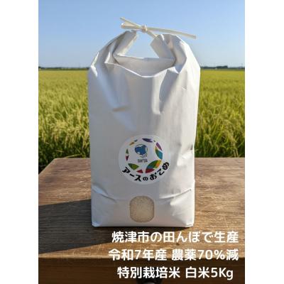 ふるさと納税 焼津市 令和7年産 アースのおこめ 栽培期間中農薬70%減 特別栽培米 白米5Kg(a21-083)