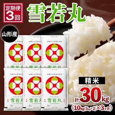 ふるさと納税 山形市 [定期便3回]山形産 雪若丸 10kg(5kg×2)x3ヶ月(計30kg) FY25-470