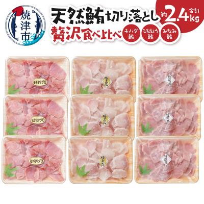 ふるさと納税 焼津市 天然鮪切り落とし贅沢食べ比べセット 約2.4Kg 鮪切り落とし 黄肌袖長南鮪(a20-473)