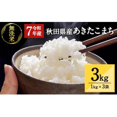 ふるさと納税 湯沢市 秋田県湯沢市産 あきたこまち 真空パック 無洗米 3kg(1kg×3袋)[B2-15701]