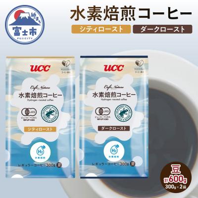 ふるさと納税 富士市 CN 水素焙煎コーヒーシティロースト豆300gと水素焙煎コーヒーダークロースト豆300gのセット