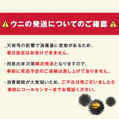 ふるさと納税 利尻富士町 2026年8月発送 利尻島産 塩水生うに エゾバフンウニ 200g (100g×2)【福士水産】の画像