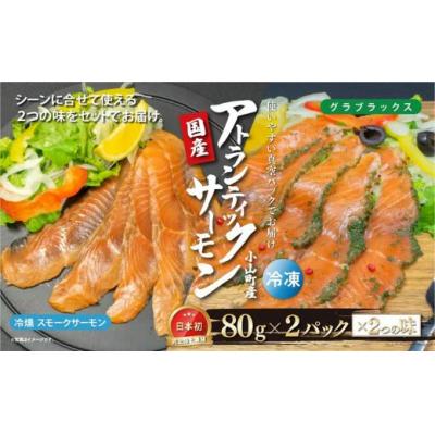ふるさと納税 小山町 国産 小山町産 アトランティックサーモン 冷凍 スモークサーモン 冷燻・グラブラックス 食べ比べセッ