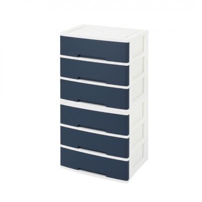 ふるさと納税 三条市 NEWLIFE ワイドチェスト 6段 (ワイド3段×2個) マリンネイビー 