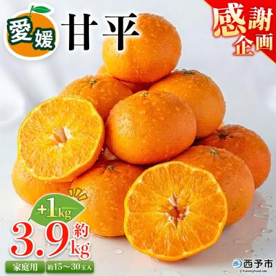 ふるさと納税 西予市 <愛媛県西予市産 甘平 家庭用 サンキューパック 約4.9kg(3.9kg+1kg)>宇都宮物産