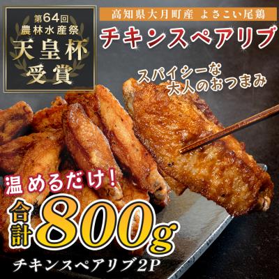 ふるさと納税 大月町 国産 よさこい尾鶏 手羽中 唐揚げ チキンスペアリブ 800g スパイシー おつまみ 鶏肉 冷凍
