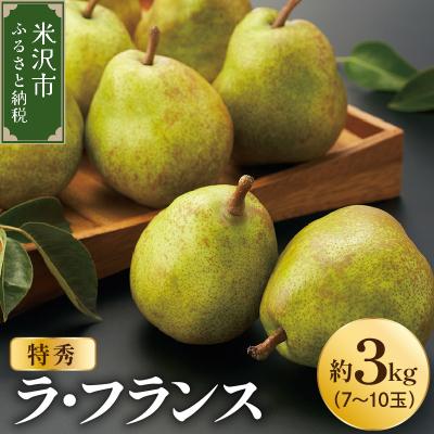 ふるさと納税 米沢市 [先行予約]令和8年産 ラ・フランス 特秀 約3kg7玉〜10玉 2026年11月中旬〜下旬頃お届け
