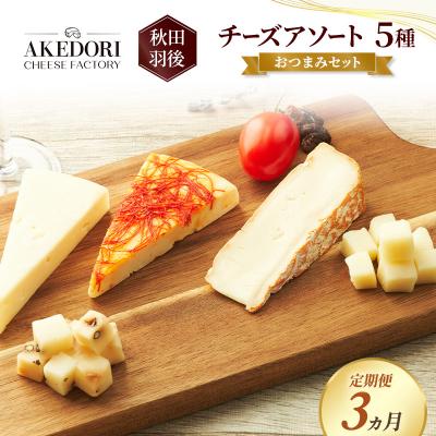 ふるさと納税 羽後町 [定期便3ヶ月]チーズアソート5種/おつまみセット
