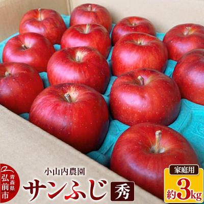 ふるさと納税 弘前市 [26年12月発送]りんご サンふじ[秀]家庭用 約3kg 小山内農園|24_osn-030301