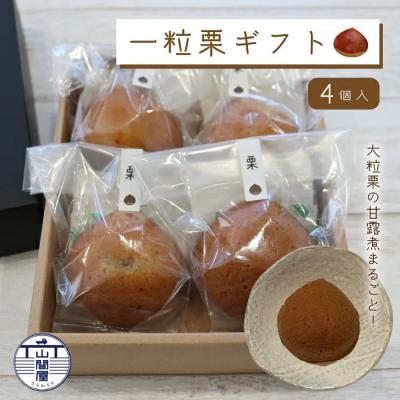 ふるさと納税 四万十市 大粒栗の甘露煮まるごと!「一粒栗ギフト」パウンドケーキ4個セット