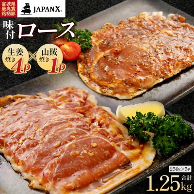 ふるさと納税 蔵王町 JAPAN X 味付ロース5点セット 生姜焼き4パック・山賊焼き1パック[04301-0883-2]