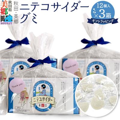 ふるさと納税 美郷町 ニテコサイダーグミ 12個×3袋 あきた美郷づくり|01_amd-17b301