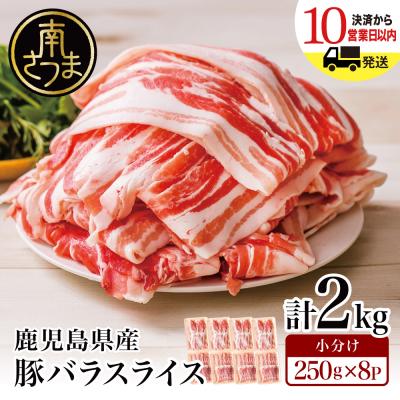 ふるさと納税 南さつま市 【鹿児島県産】豚バラスライス 250g×8P 計2kgセット | 