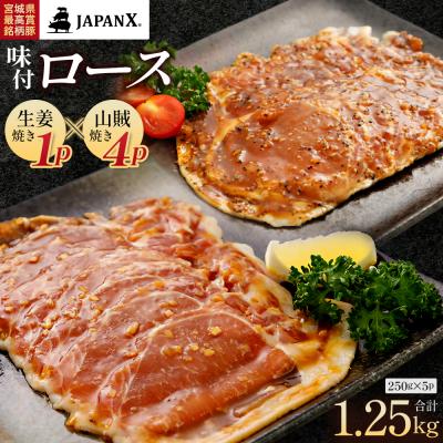 ふるさと納税 蔵王町 JAPAN X 味付ロース5点セット 生姜焼き1パック・山賊焼き4パック[04301-0883-5]