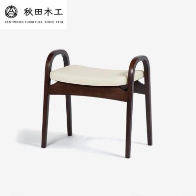 ふるさと納税 湯沢市 [秋田木工]スツール「No.202-H」 ウォールナット塗装×ベージュ[Q7401-2]