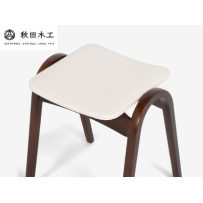 ふるさと納税 湯沢市 [秋田木工]スツール「No.202」 ウォールナット塗装×アイボリー[E7402-2]