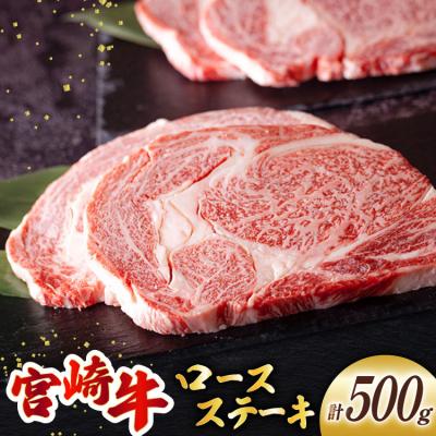 ふるさと納税 美郷町 宮崎牛 ロース ステーキ 2枚 計500g ミヤチク 宮崎県 美郷町 牛肉 肉 [31au0093]