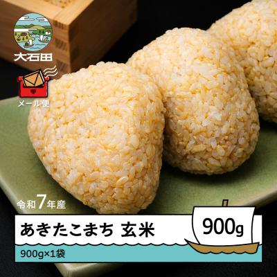 ふるさと納税 大石田町 米 令和7年産 あきたこまち 玄米 900g メール便 順次発送