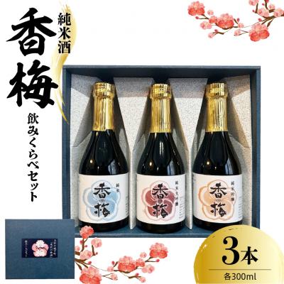 ふるさと納税 米沢市 香梅純米酒 300ml 3本飲み比べセット 300ml×3種 〔香坂酒造〕