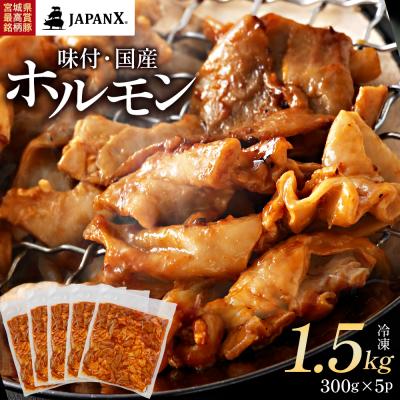 ふるさと納税 蔵王町 JAPAN X 味付ホルモン 300g×5 計1.5kg[04301-0881]
